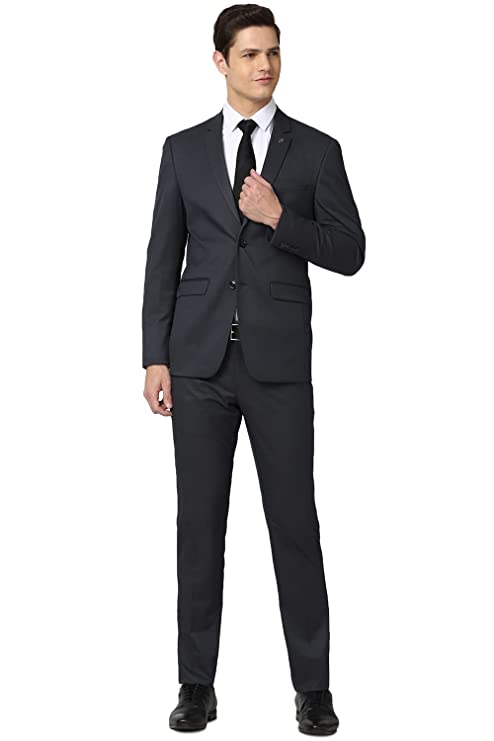 Peter England Men's Polyester Blend Two Piece Business Suit Pants Set