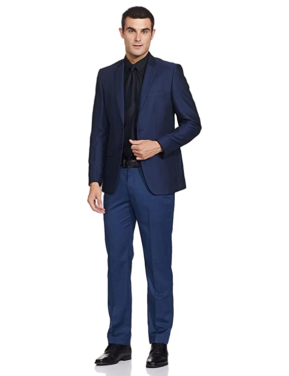 Raymond Rayon Blend Men's Full Sleeve Contemporary FIT Dark Blue Formal Suit - Image 3