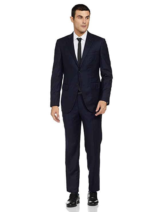 Raymond Wool Men's Full Sleeve Contemporary FIT Dark Blue Formal Suit