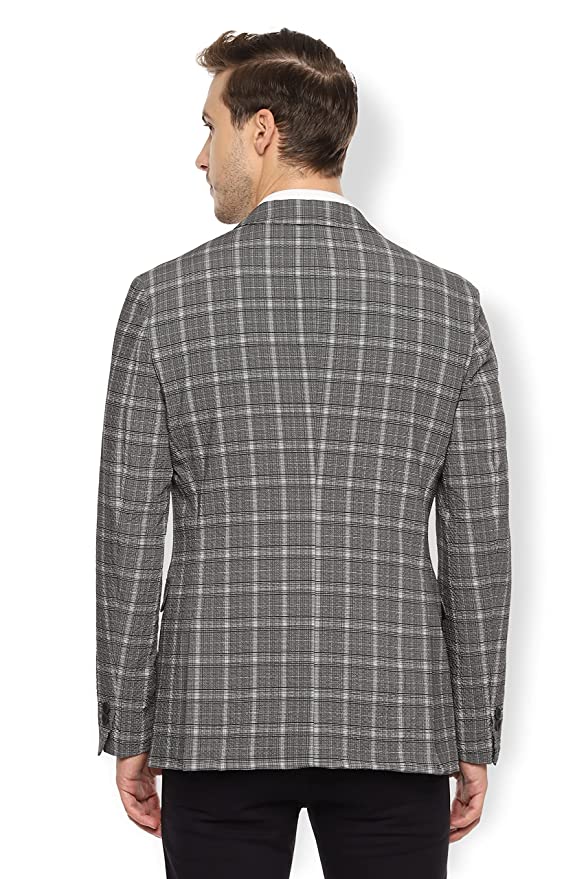 Van Heusen Sport Men's Notch Lapel Slim fit Blazer (VSBZWSLFW57318_Grey_40)